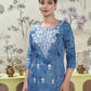 Rayon Embroidered Straight Kurti
