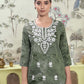 Rayon Embroidered Straight Kurti