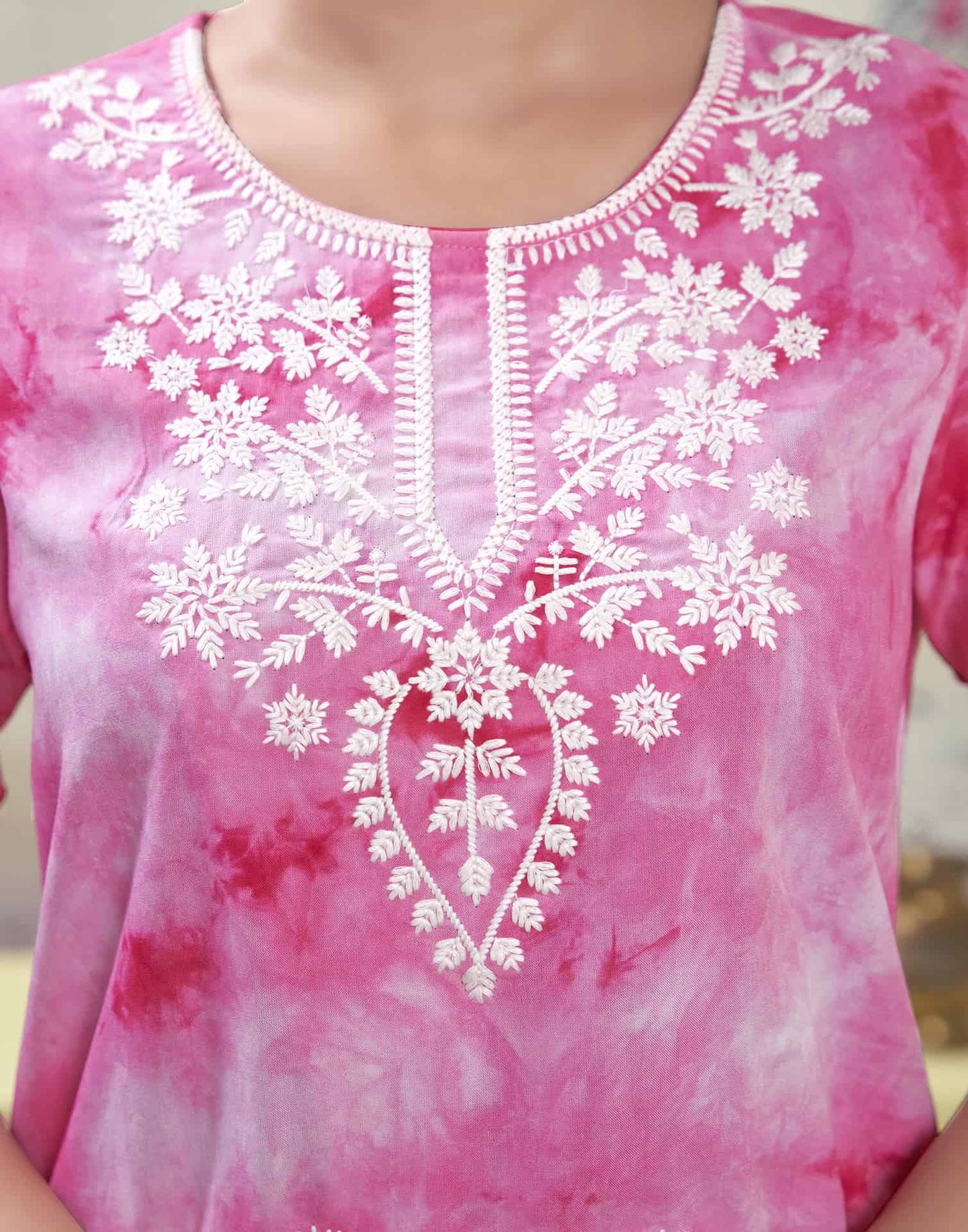 Rayon Embroidered Straight Kurti