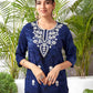 Rayon Embroidered Straight Kurti