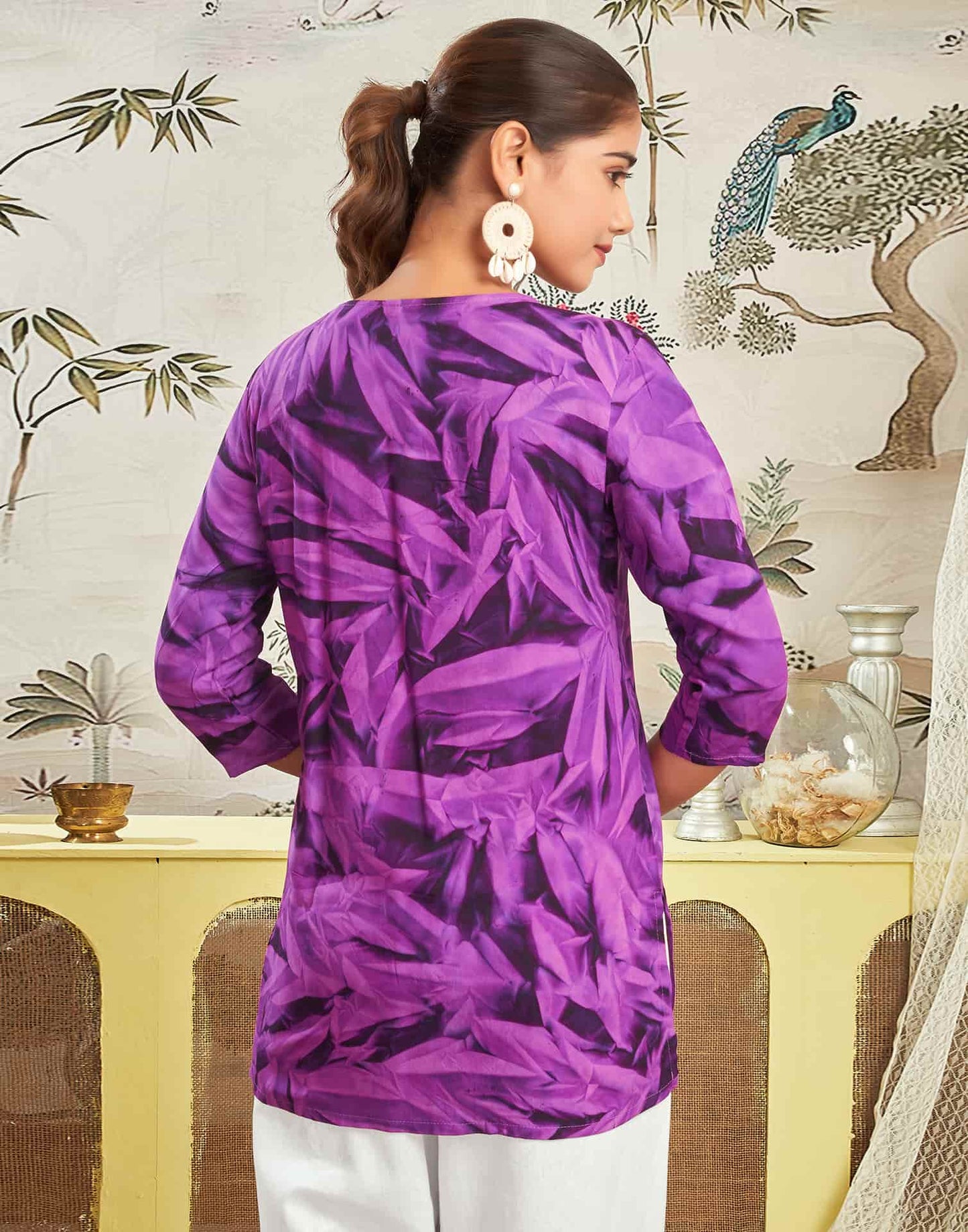 Rayon Embroidered Straight Kurti