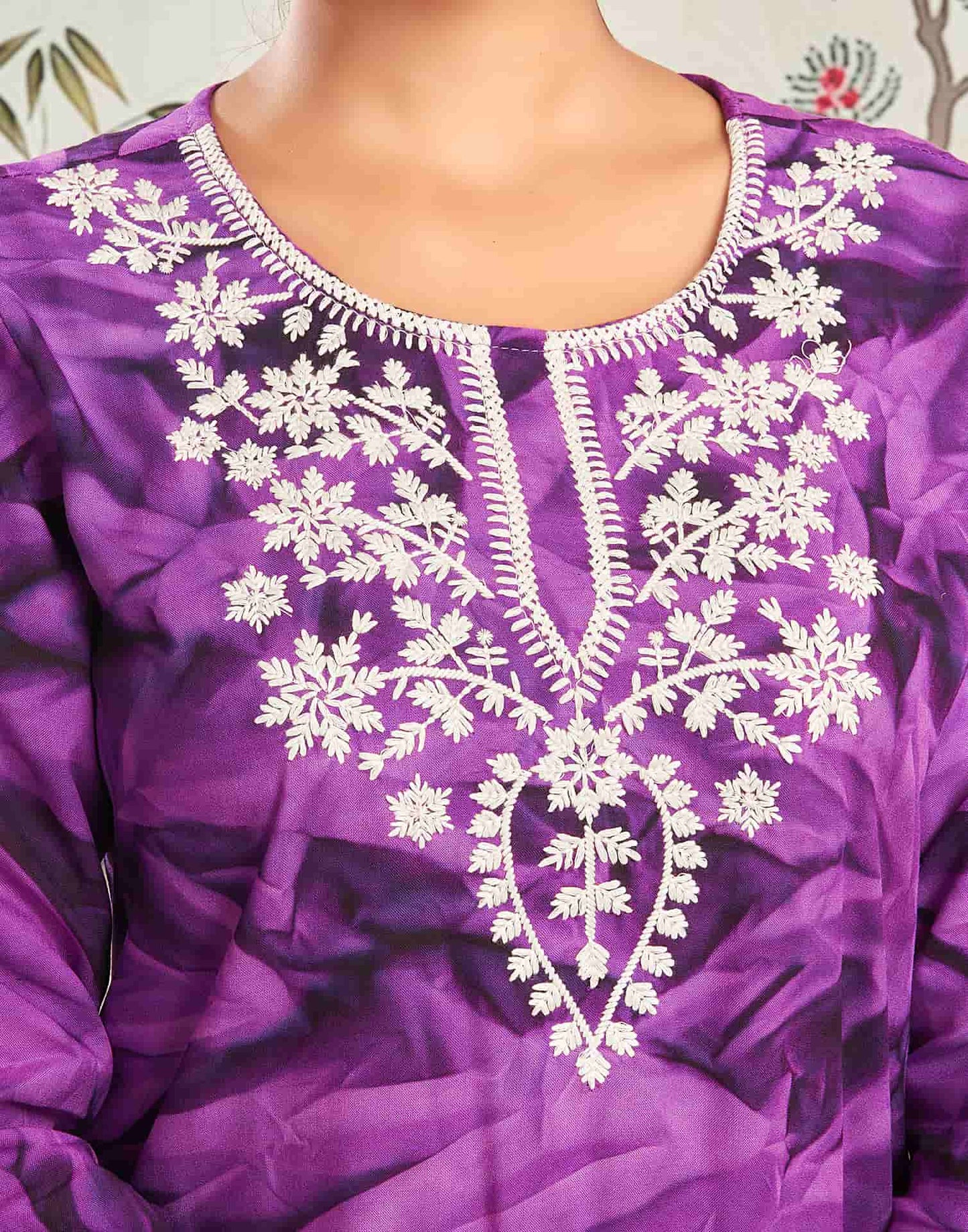 Rayon Embroidered Straight Kurti