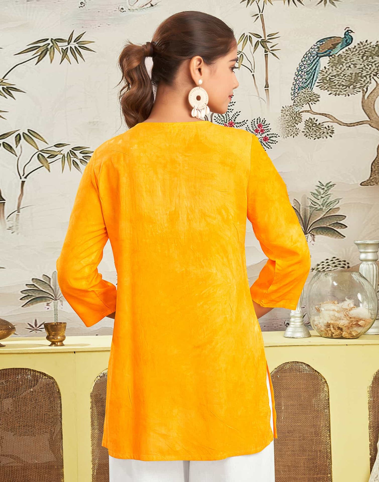 Rayon Embroidered Straight Kurti