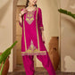 Silk Embroidered Straight Kurta with Pant & Dupatta