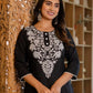 Cotton Embroidered Straight Kurti