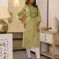 Cotton Embroidered Straight Kurti
