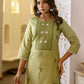 Cotton Embroidered Straight Kurti