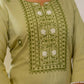 Cotton Embroidered Straight Kurti