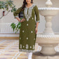 Georgette Embroidered Straight Kurti