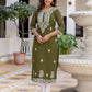 Georgette Embroidered Straight Kurti