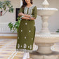 Georgette Embroidered Straight Kurti