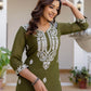 Georgette Embroidered Straight Kurti