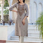 Cotton Embroidered Straight Kurti