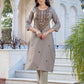Cotton Embroidered Straight Kurti