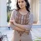 Cotton Embroidered Straight Kurti