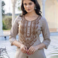 Cotton Embroidered Straight Kurti