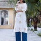 Cotton Embroidered Straight Kurti