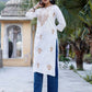 Cotton Embroidered Straight Kurti