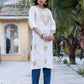 Cotton Embroidered Straight Kurti