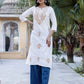 Cotton Embroidered Straight Kurti