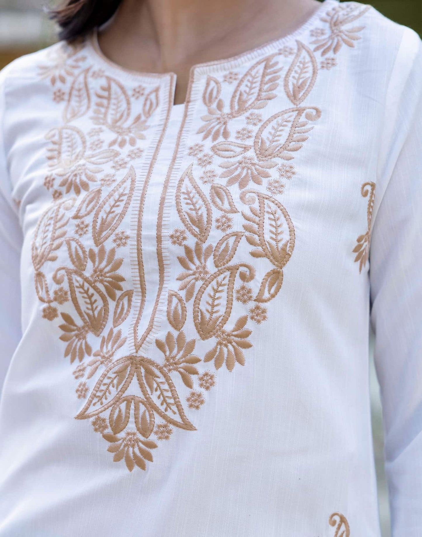 Cotton Embroidered Straight Kurti