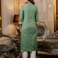 Cotton Embroidered Straight Kurti