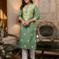 Cotton Embroidered Straight Kurti