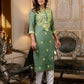 Cotton Embroidered Straight Kurti