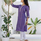 Silk Embroidered Straight Kurti