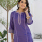 Silk Embroidered Straight Kurti