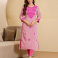 Silk Embroidered Straight Kurti