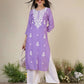Rayon Embroidered Straight Kurti