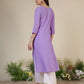 Rayon Embroidered Straight Kurti
