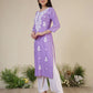 Rayon Embroidered Straight Kurti