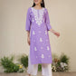 Rayon Embroidered Straight Kurti