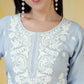 Rayon Embroidered Straight Kurti