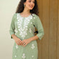 Rayon Embroidered Straight Kurti