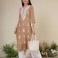Rayon Embroidered Straight Kurti