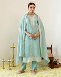 Chanderi Embroidered Straight 3 Piece Kurta Set
