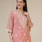Silk Embroidered Straight Kurti