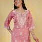 Silk Embroidered Straight Kurti