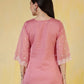 Silk Embroidered Straight Kurti