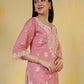 Silk Embroidered Straight Kurti
