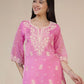 Silk Embroidered Straight Kurti