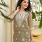 Silk Embroidered Straight Kurti