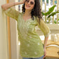 Silk Embroidered Straight Kurti