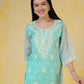 Silk Embroidered Straight Kurti