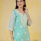 Silk Embroidered Straight Kurti