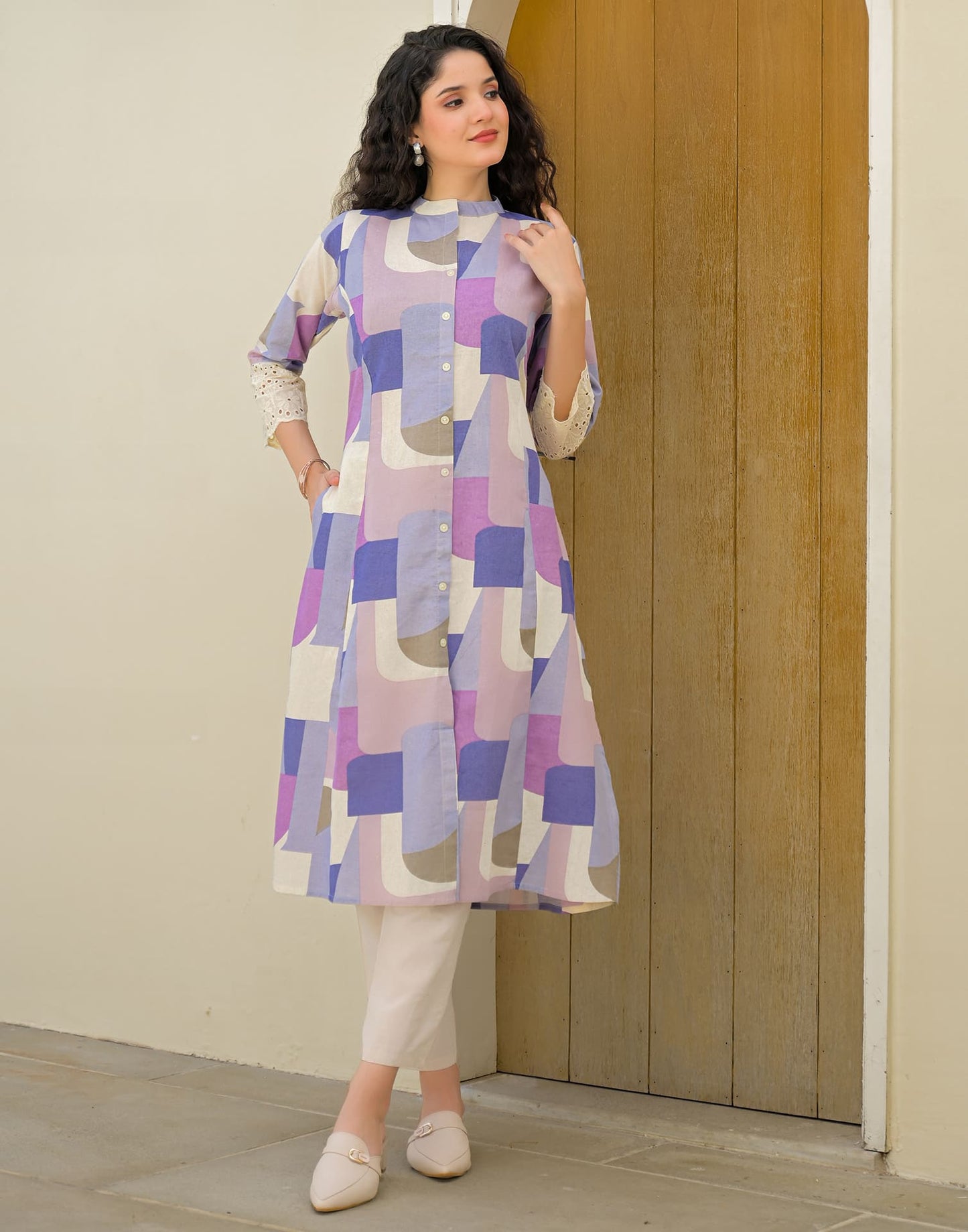 Cotton Printed Straight Kurti