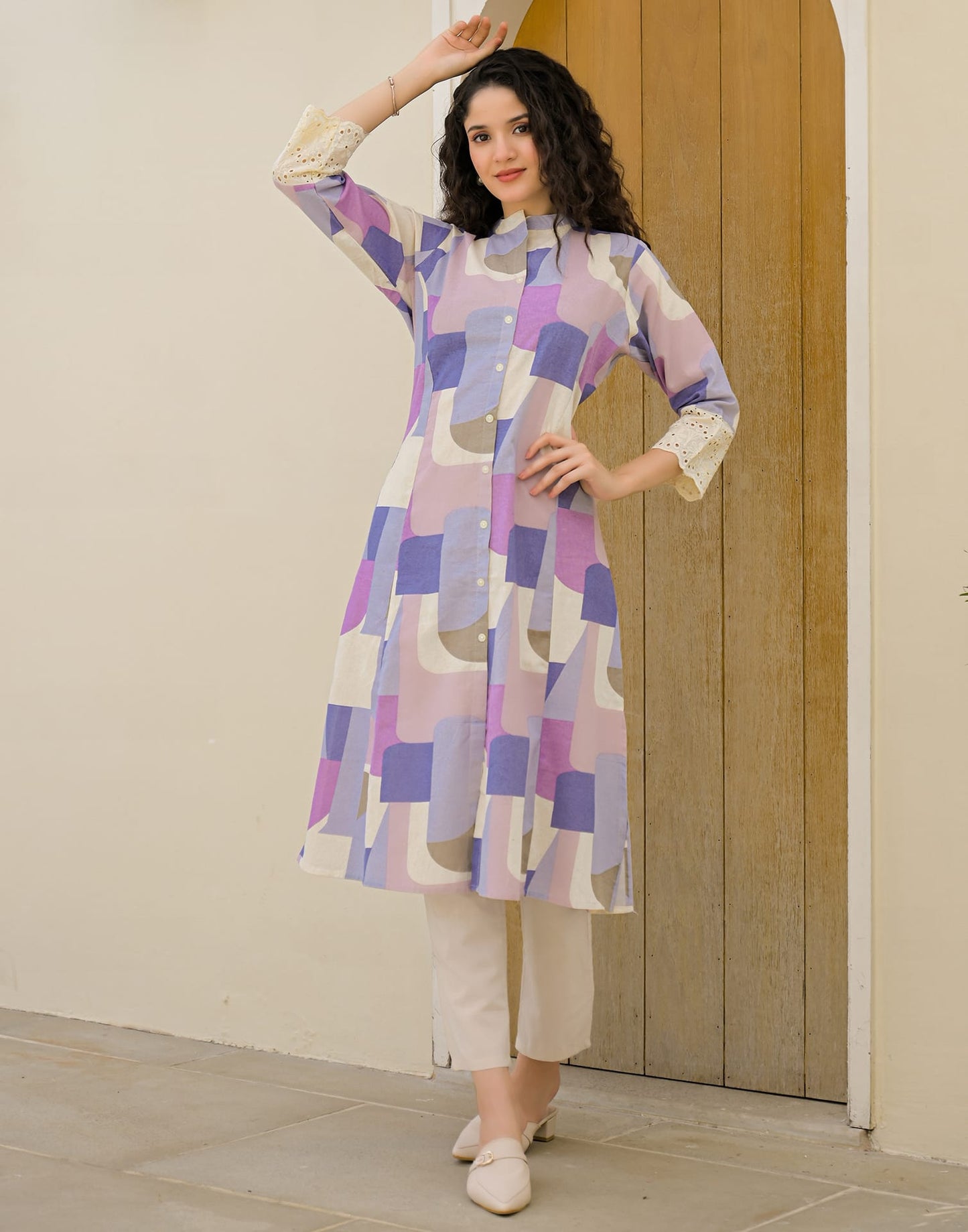 Cotton Printed Straight Kurti